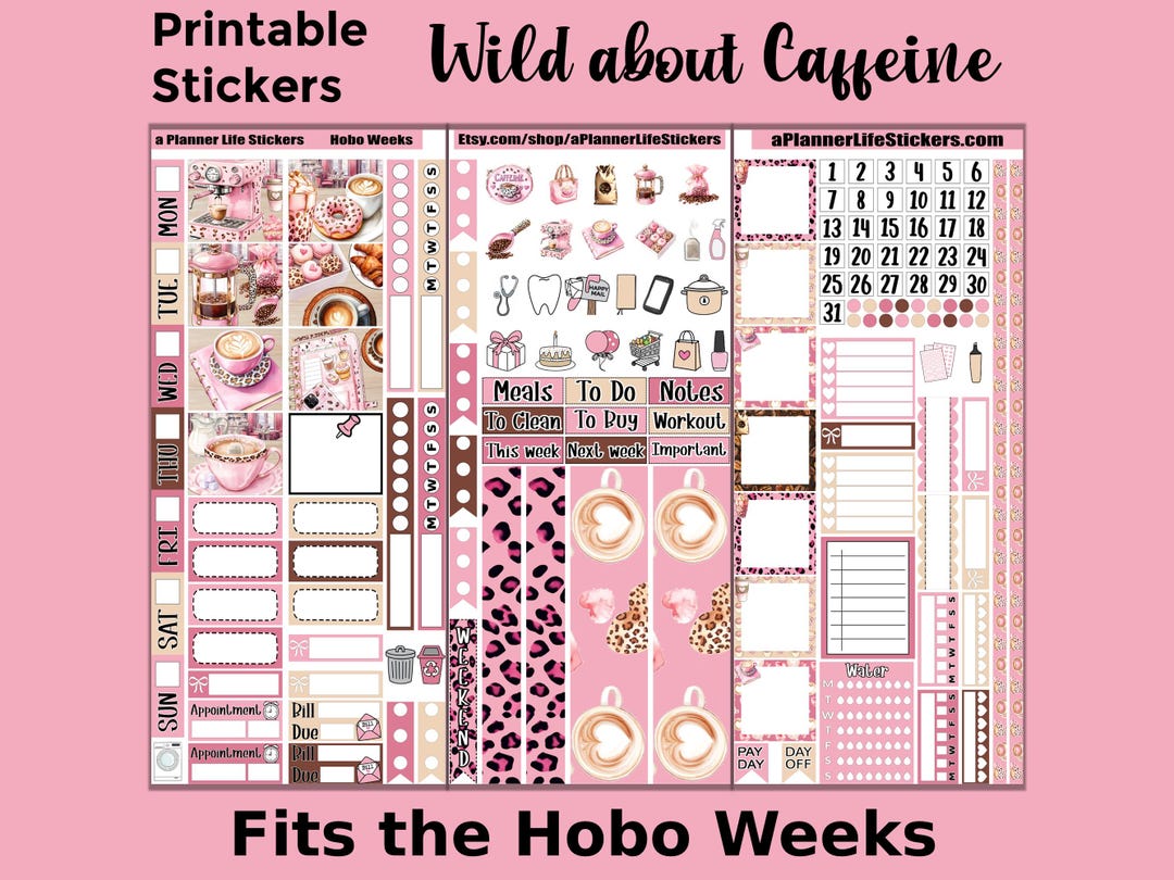 Hobonichi Weeks Coffee or Tea Printable Planner Stickers: Wild About ...