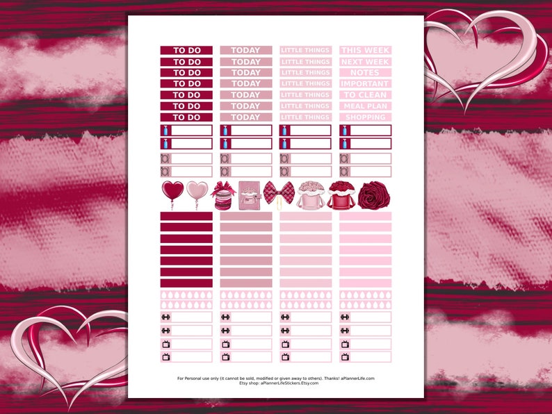 Cute Love Stickers Made to Fit the Classic Happy Planner Etsy