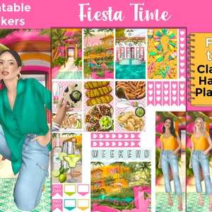 Cinco de Mayo Printable Planner Stickers: Made to Fit the Classic Happy Planner – Fiesta Time