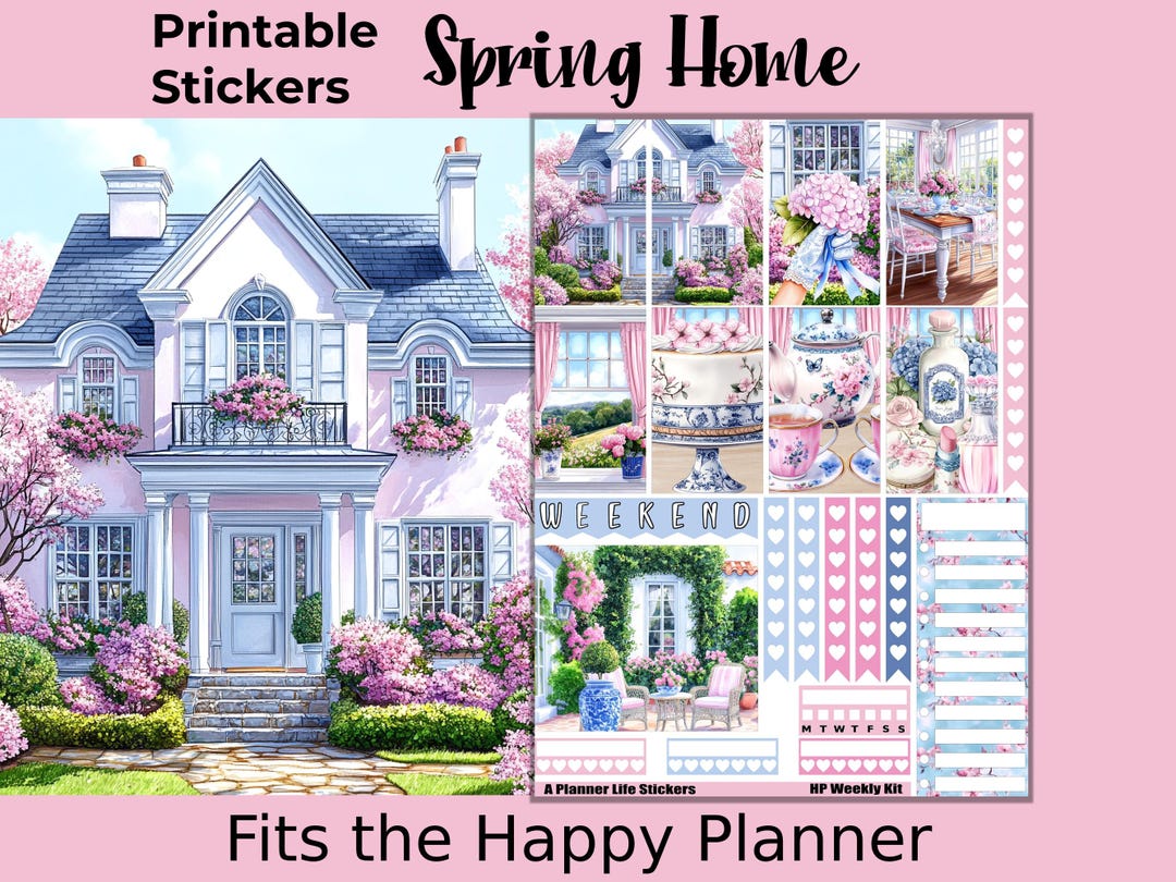 Spring Printable Planner Stickers: Made to Fit the Classic Happy ...