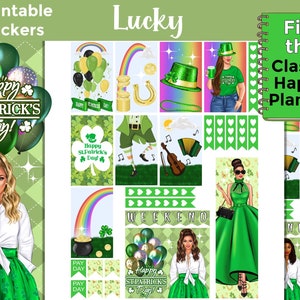 St. Patrick’s Day Printable Planner Stickers: Made to Fit the Classic ...