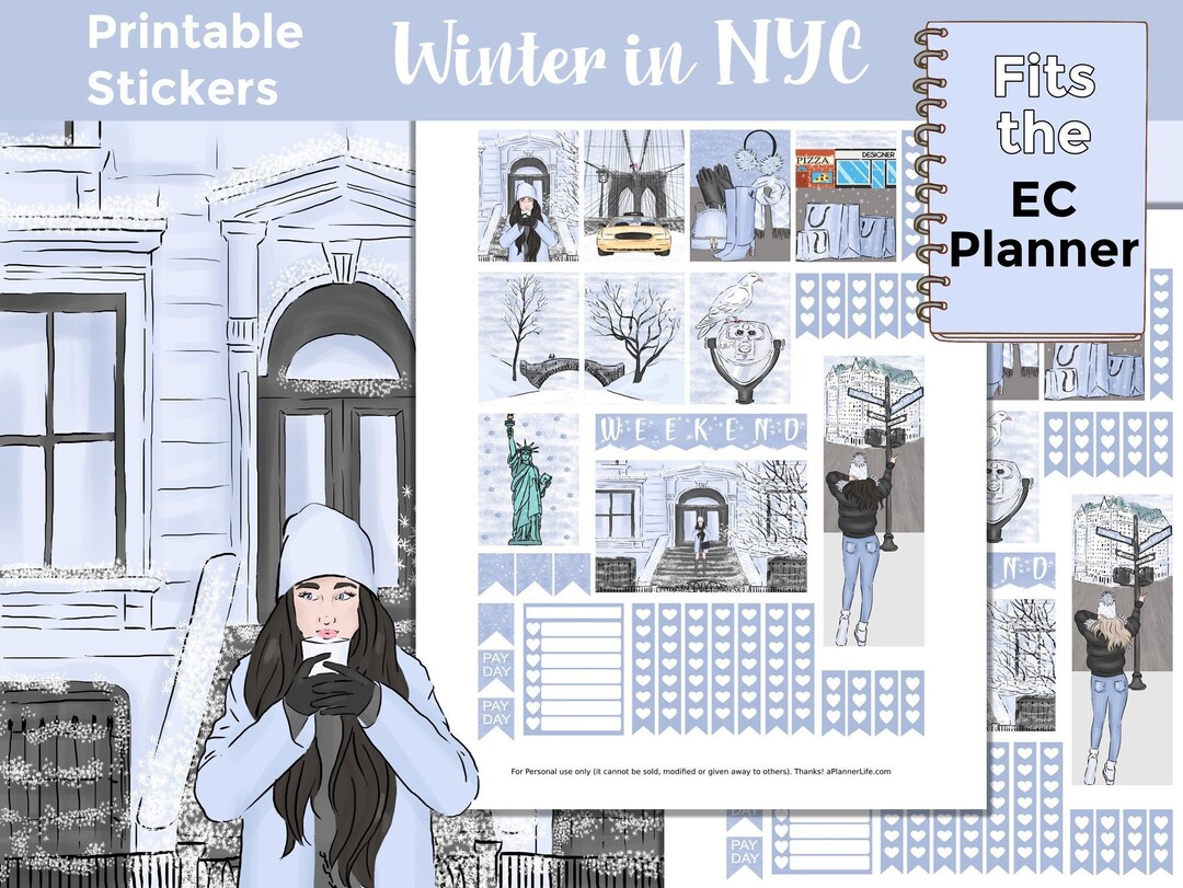 Printable Winter Planner Stickers: Made to Fit the Erin Condren Planner ...