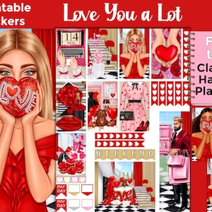 Valentine’s Day Printable Planner Stickers: Made to Fit the Classic Happy Planner – Love You a Lot