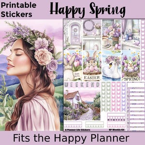 Frühling Planner Sticker: Passend für den klassischen Happy Planner – Happy Spring