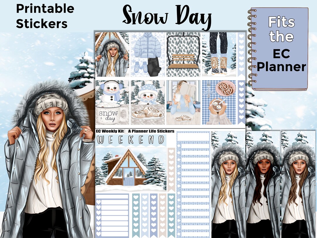 Printable Winter Planner Stickers: Made to Fit the Erin Condren Planner ...