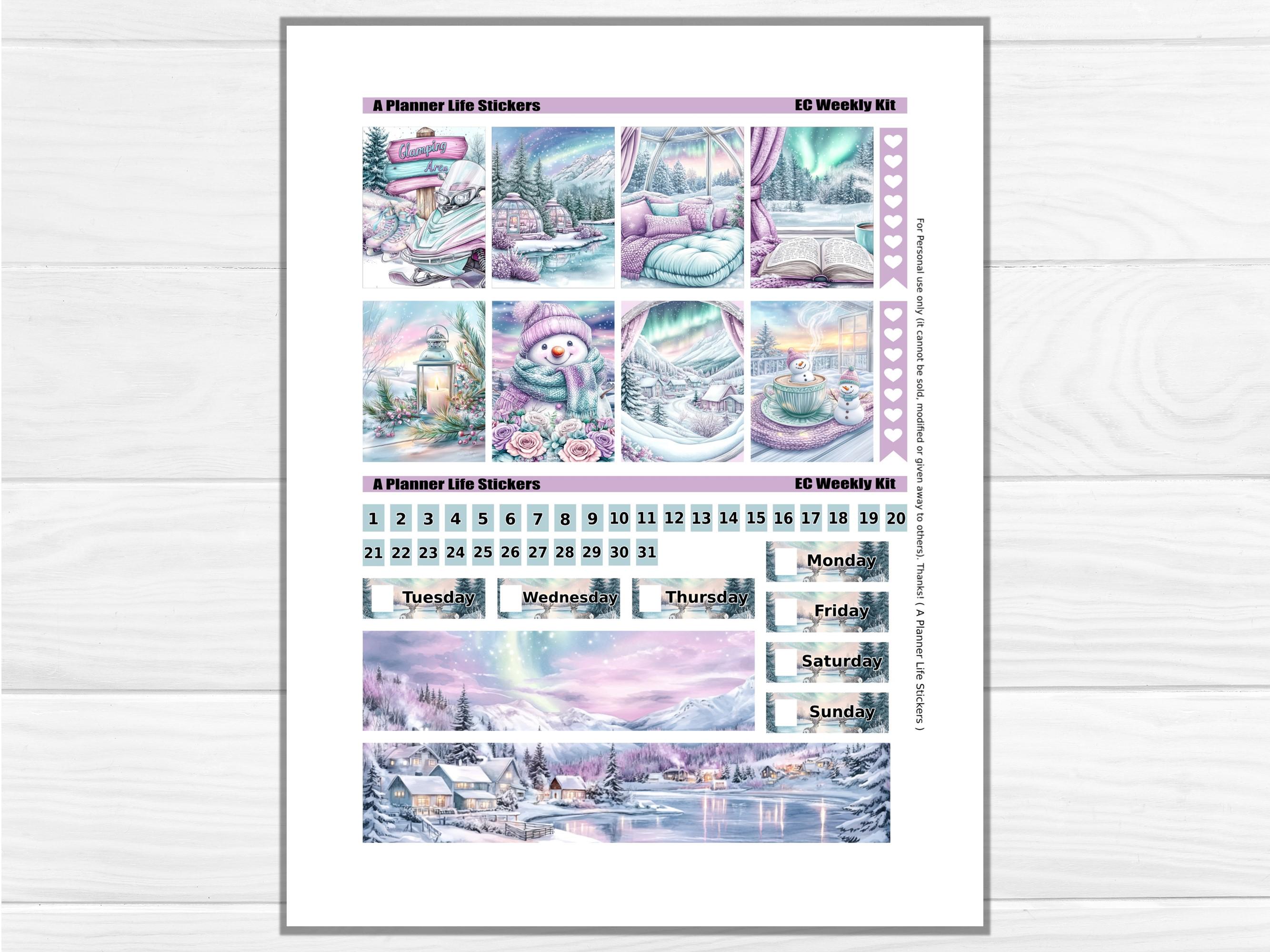 Printable Winter Planner Stickers: Made to Fit the Erin Condren Planner ...