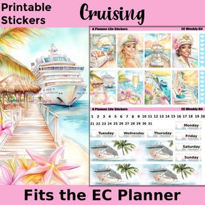 Autocollants imprimables d'agenda de bateau de croisière : conçus pour s'adapter à l'agenda Erin Condren - Cruising