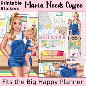 Afdrukbare plannerstickers voor mama: gemaakt voor de grote gelukkige planner – Mama Needs Coffee