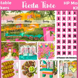 Monthly Cinco de Mayo Printable Planner Stickers: Made to Fit the Classic Happy Planner – Fiesta Time