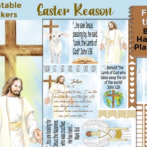 Adesivos para Planejador de Páscoa para Imprimir: Feitos para se Ajustar ao Grande Planejador Feliz – Easter Reason