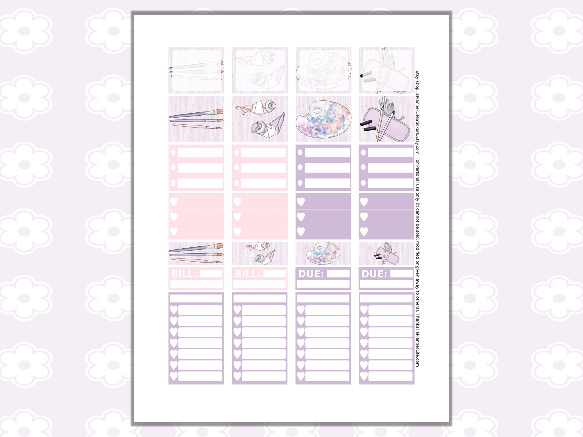 Printable Art Planner Stickers: Made to Fit the Classic Happy - Etsy Canada