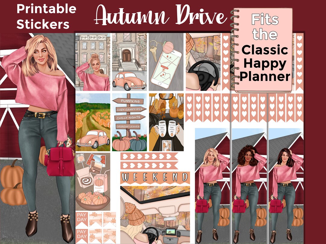 Autumn Printable Planner Stickers: Made to Fit the Classic Happy ...