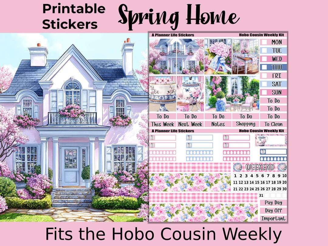 Weekly Hobonichi Cousin Spring Printable Planner Stickers: Spring Home ...