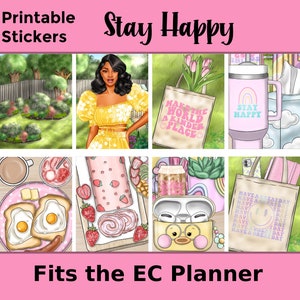Druckbare Happy Sticker: Passend für den Erin Condren Kalender