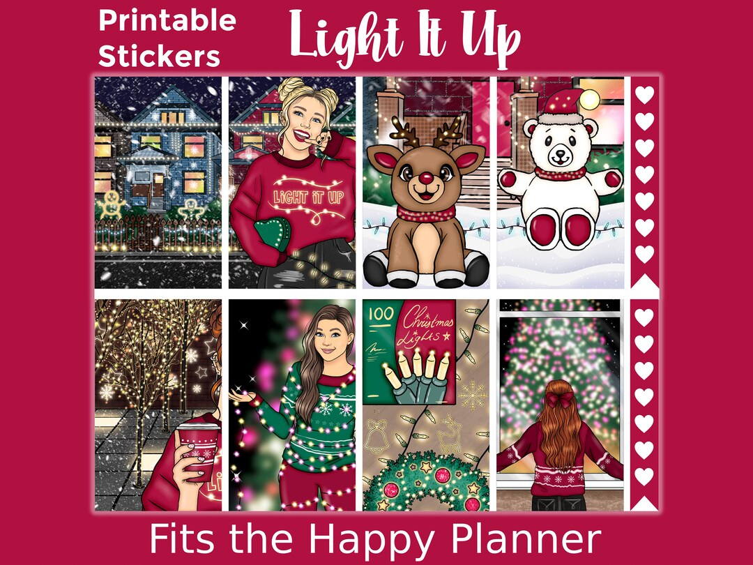Christmas Printable Planner Stickers: Made to Fit the Classic Happy