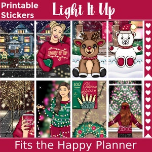 Christmas Printable Planner Stickers: Made to Fit the Classic Happy Planner – Light It Up