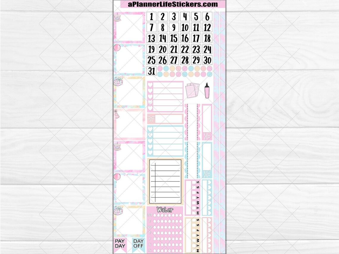 Hobonichi Weeks Birthday Printable Planner Stickers: Birthday Cuties - Etsy