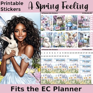 Druckbare Frühlingssticker: Passend für den Erin Condren Planer – Frühlingsgefühle