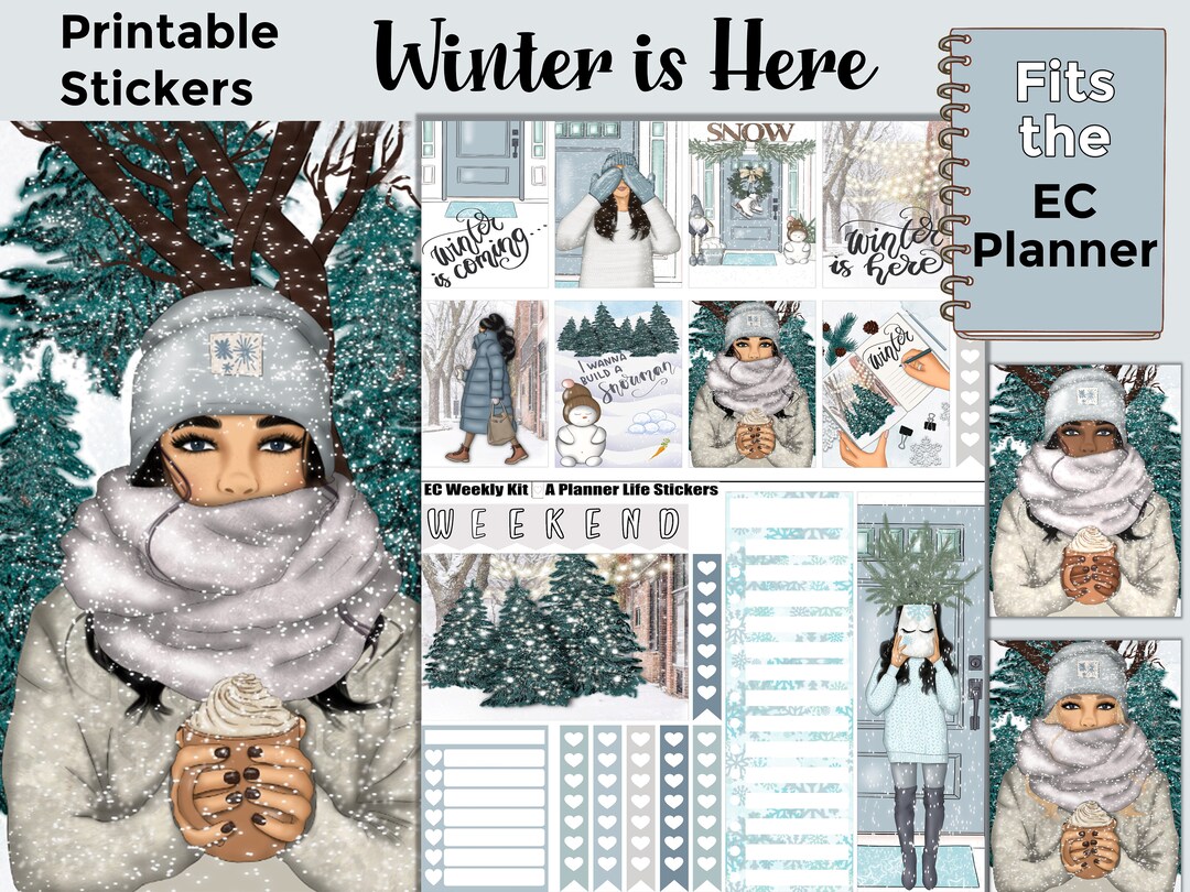 Printable Winter Planner Stickers: Made to Fit the Erin Condren Planner ...