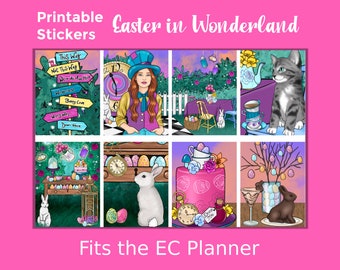 Printable Easter Planner Stickers: Made to Fit the Erin Condren Planner – Easter in Wonderland