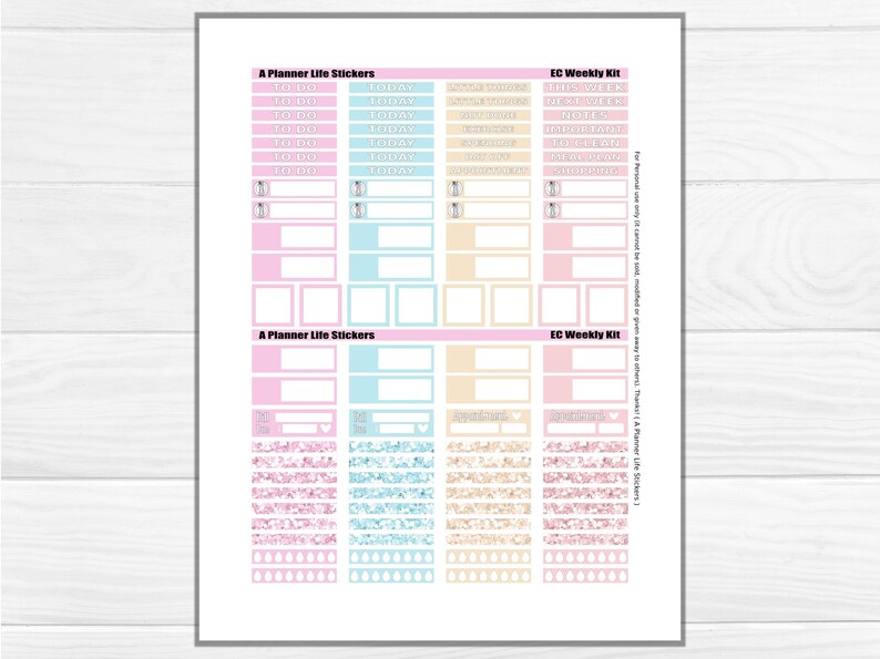 Printable Birthday Planner Stickers: Made to Fit the Erin Condren ...