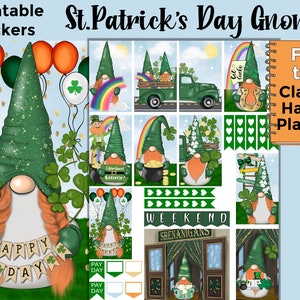 St. Patrick’s Day Printable Planner Stickers: Made to Fit the Classic Happy Planner – St. Patrick’s Day Gnomes