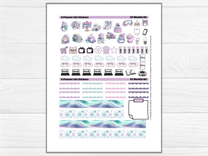Printable Winter Planner Stickers: Made to Fit the Erin Condren Planner ...