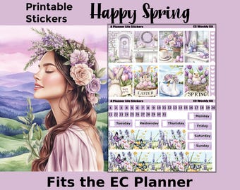 Printable Spring Planner Stickers: Made to Fit the Erin Condren Planner – Happy Spring