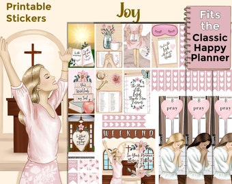 Christian Printable Planner Stickers: Made to Fit the Classic Happy Planner – Joy