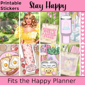 Motiverende afdrukbare plannerstickers: gemaakt voor de klassieke happy planner – Stay Happy