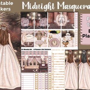 Printable New Year Planner Stickers: Made to Fit the Erin Condren Planner – Midnight Masquerade