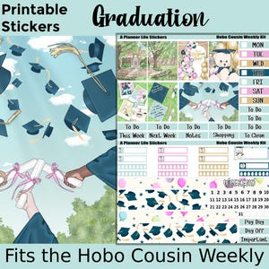Stickers hebdomadaires à imprimer pour l'obtention du diplôme Cousin Hobonichi : l'obtention du diplôme