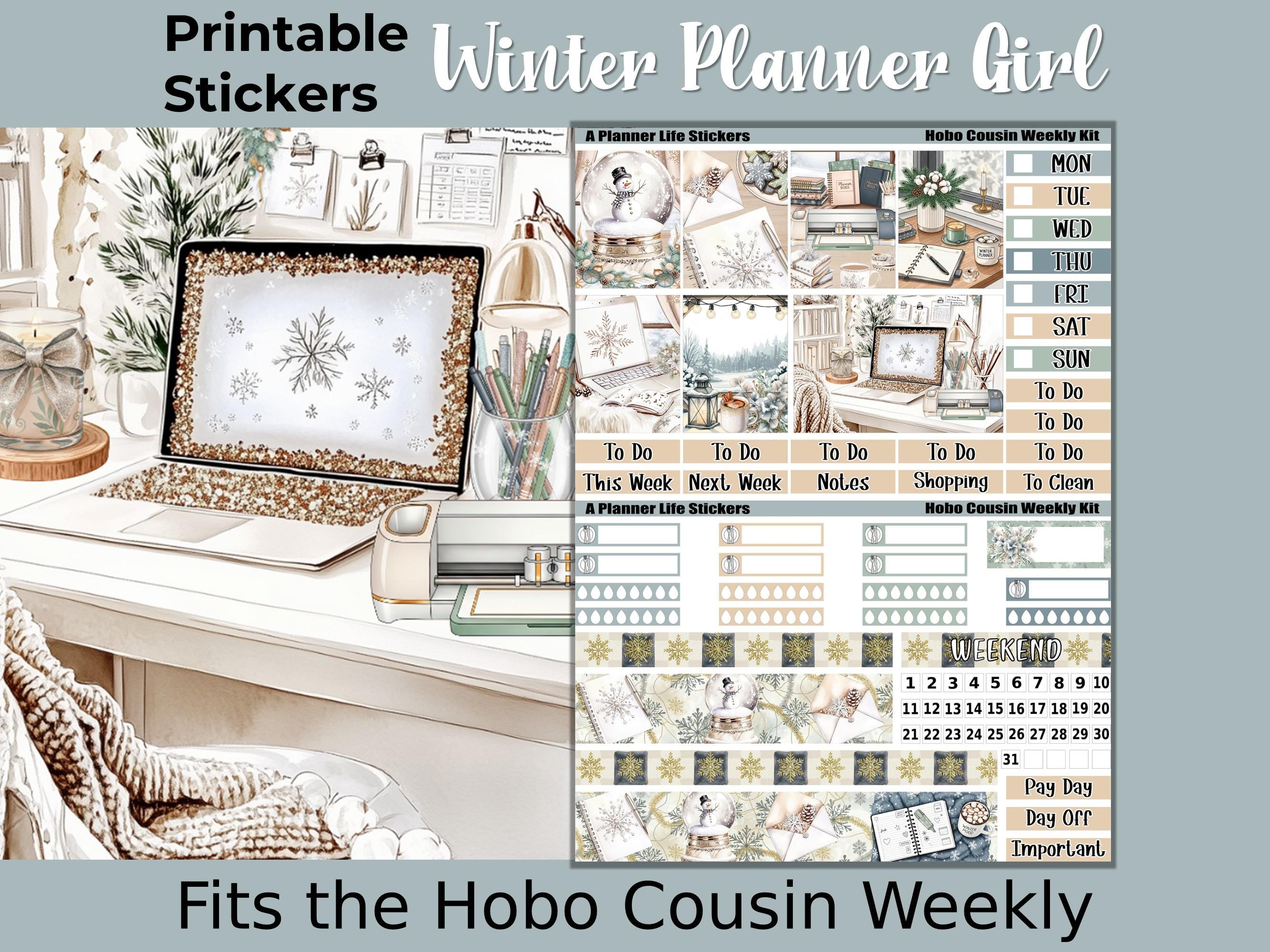 Weekly Hobonichi Cousin Winter Printable Planner Stickers: Winter ...