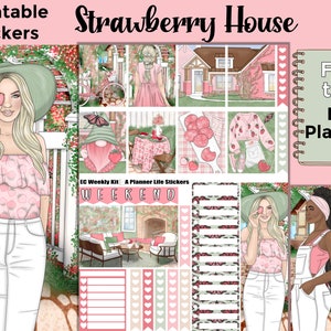 Printable Strawberry Planner Stickers: Made to Fit the Erin Condren Planner – Strawberry House