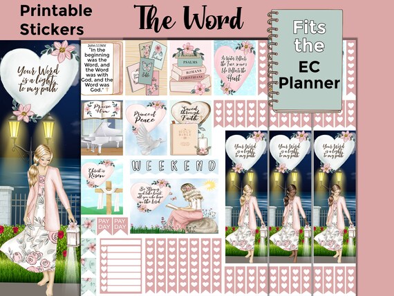 Printable Christian Planner Stickers: Made to Fit the Erin Condren Planner  the Word 