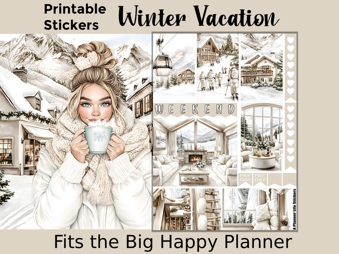 Winter Printable Planner Stickers: Made to Fit the Big Happy Planner ...