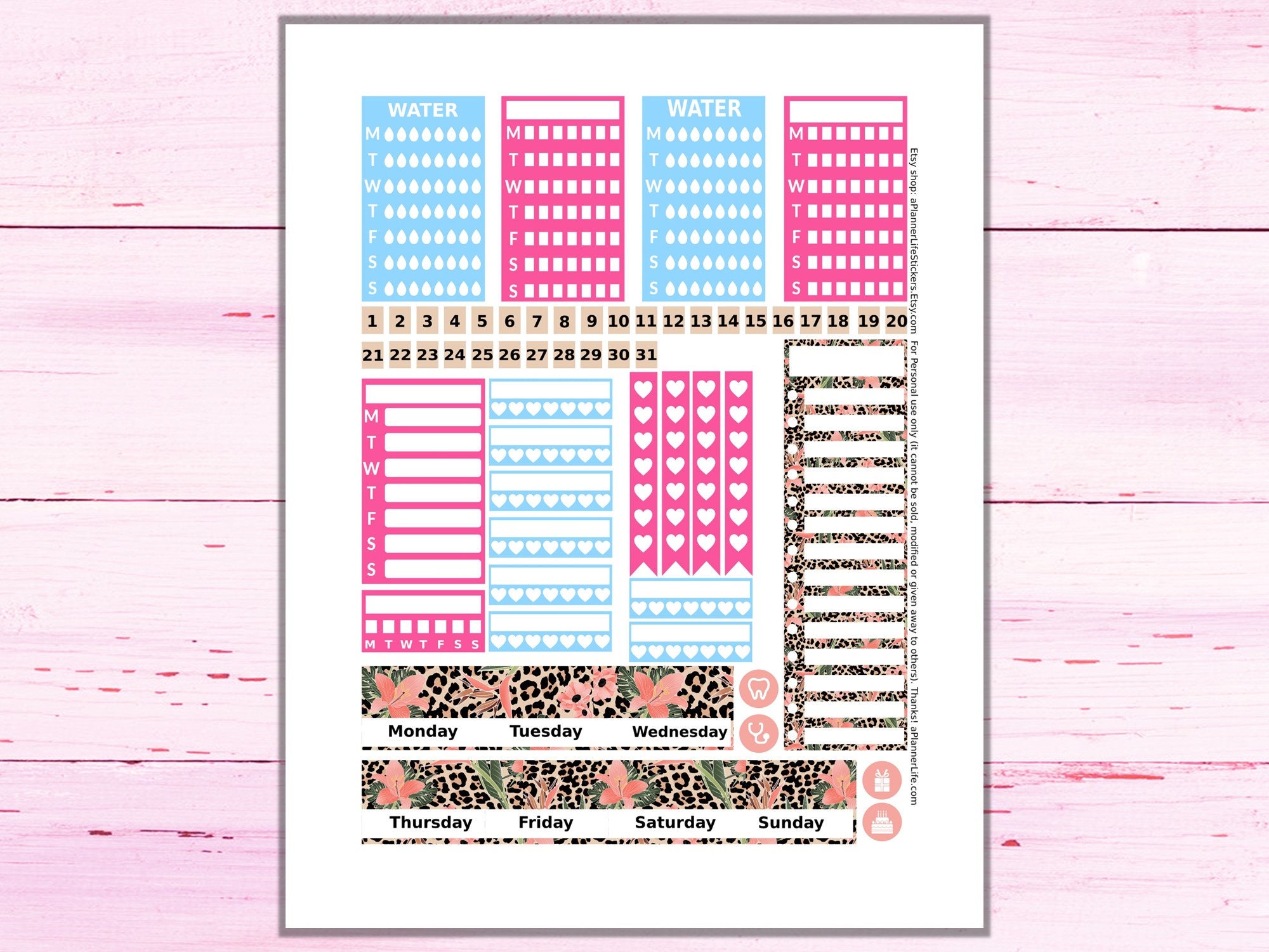 summer printable planner stickers made to fit the classic etsy