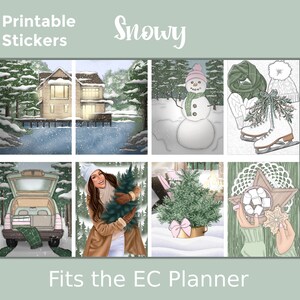 Printable Winter Planner Stickers: Made to Fit the Erin Condren Planner – Snowy