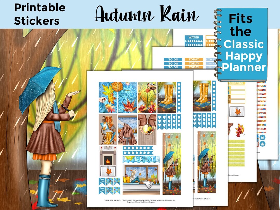 Printable Fall Planner Stickers: Made to Fit the Classic Happy Planner ...