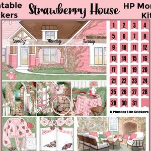 Monthly Strawberry Printable Planner Stickers: Made to Fit the Classic Happy Planner – Strawberry House
