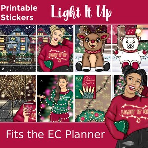 Printable Christmas Planner Stickers: Made to Fit the Erin Condren Planner – Light It Up