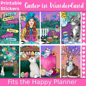 Ostern Planner Sticker: Passend für den klassischen Happy Planner – Ostern im Wunderland
