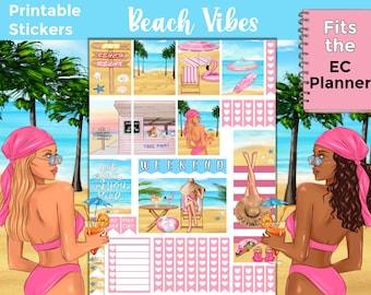 Printable Beach Planner Stickers: Made to Fit the Erin Condren Planner – Beach Vibes