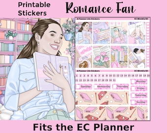 Printable Romance Reader Planner Stickers: Made to Fit the Erin Condren Planner – Romance Fan
