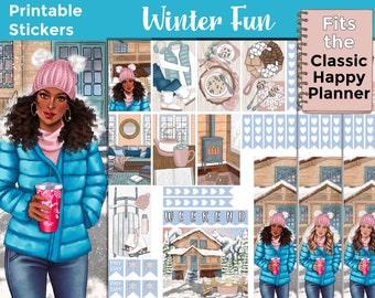 Winter Printable Planner Stickers: Made to Fit the Classic Happy Planner – Winter Fun