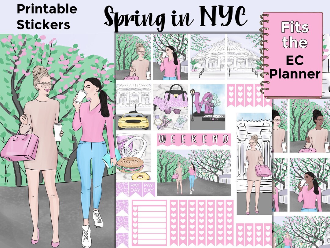 Printable Spring Planner Stickers: Made to Fit the Erin Condren Planner ...