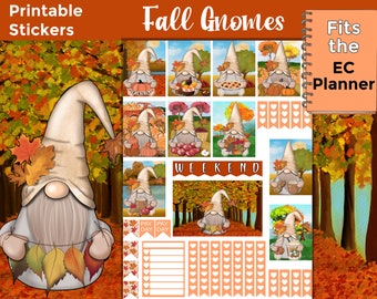 Printable Fall Planner Stickers: Made to Fit the Erin Condren Planner – Fall Gnomes