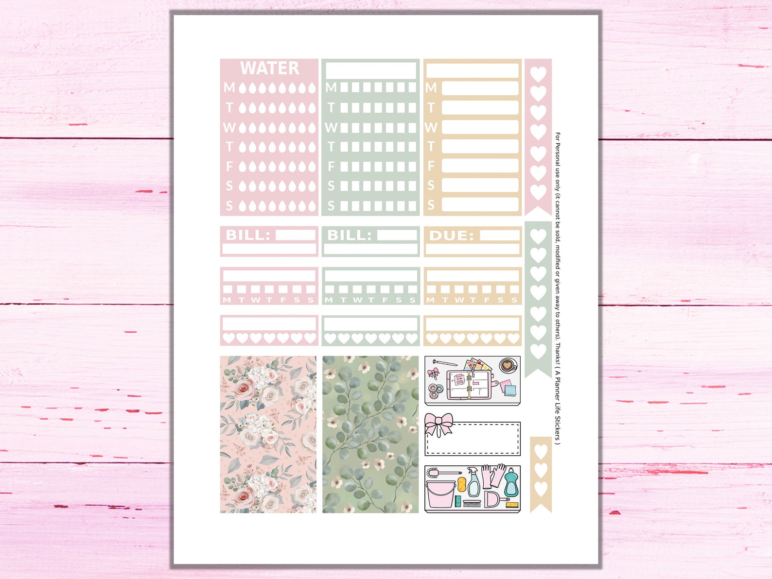 Planner Girl Printable Planner Stickers: Made to Fit the Big - Etsy