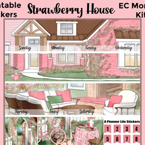 Monthly Strawberry Printable Planner Stickers: Made to Fit the Erin Condren Planner – Strawberry House