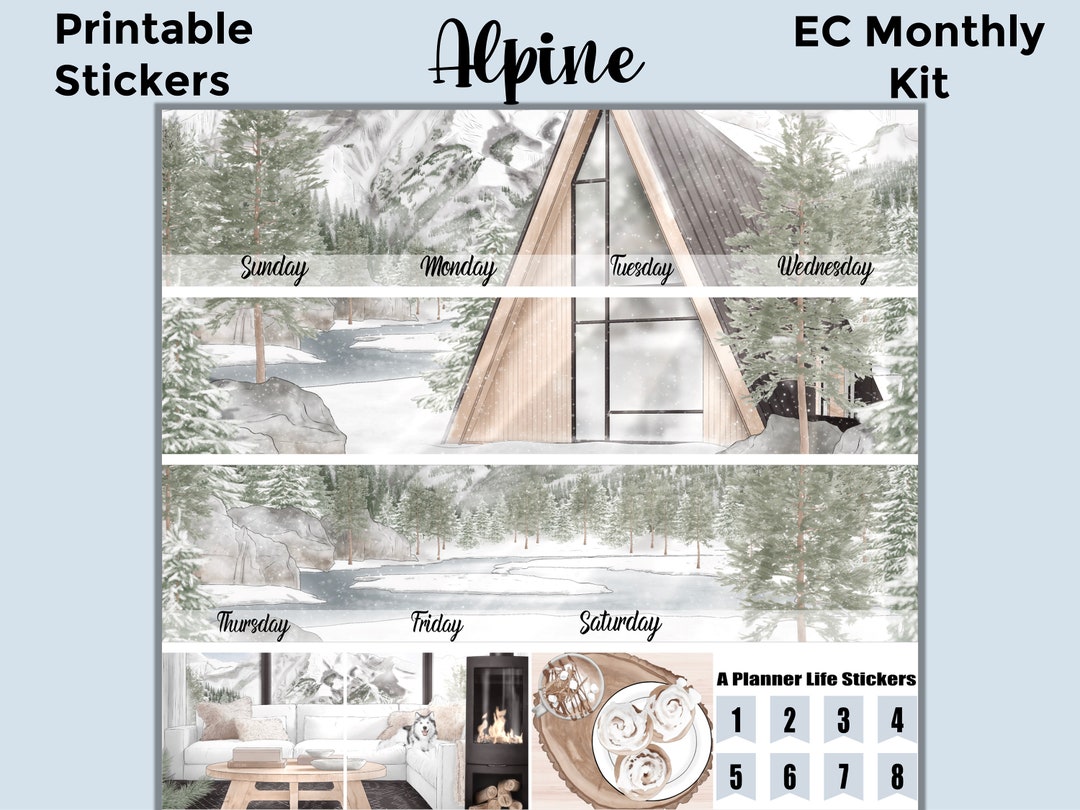 Monthly Winter Printable Planner Stickers: Made to Fit the Erin Condren ...